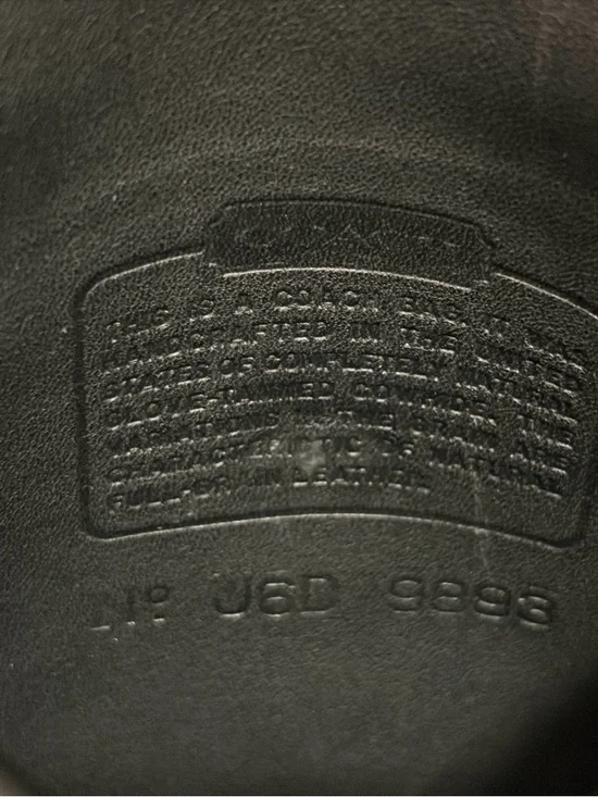 Vintage Coach Scooter Bag (#9893) Black Leather Crossbody with Brass Turn-Lock - Picture 6 of 9